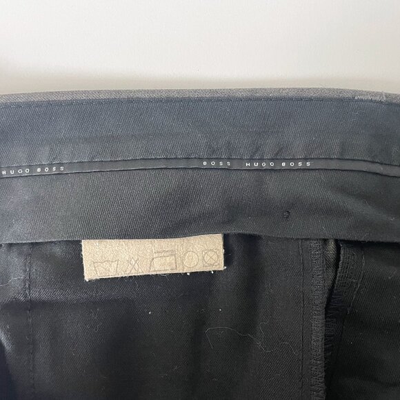BOSS Hugo Boss Gray Single Pleated Wool Men's Dress Pants (36R) - Picture 5 of 6
